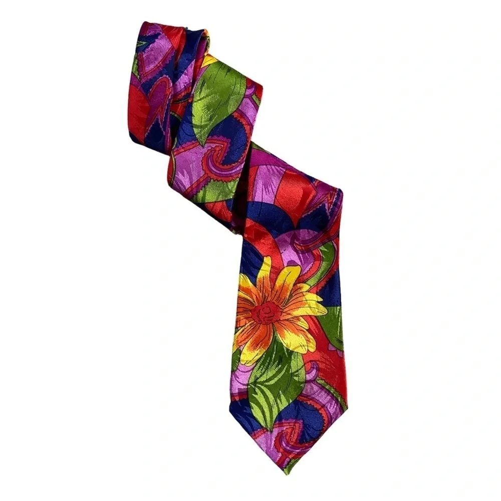 Vintage 1990s Louis Founttain Paisley Floral Tie